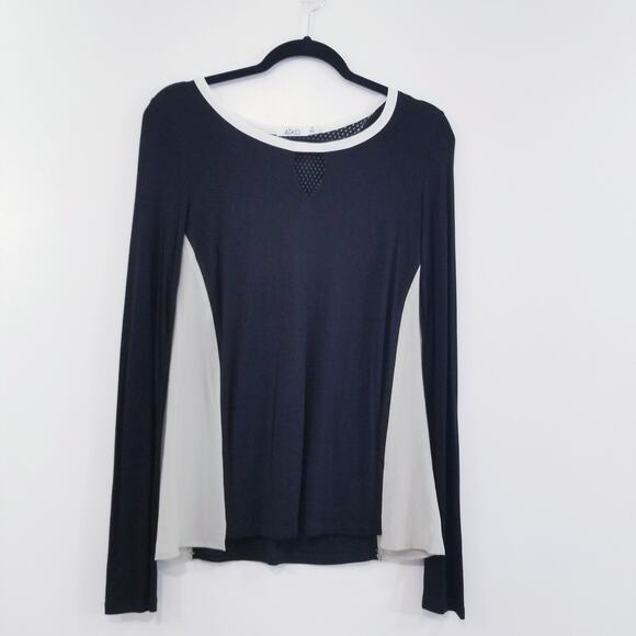 AIKO Trudie Silk & Leather Keyhole Blouse - Picture 1 of 10